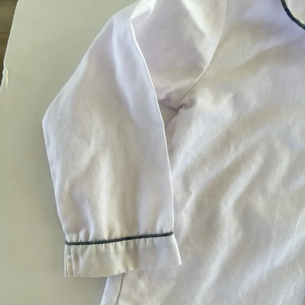Anavini White Button Down Shirt Size 3T Blue Piping